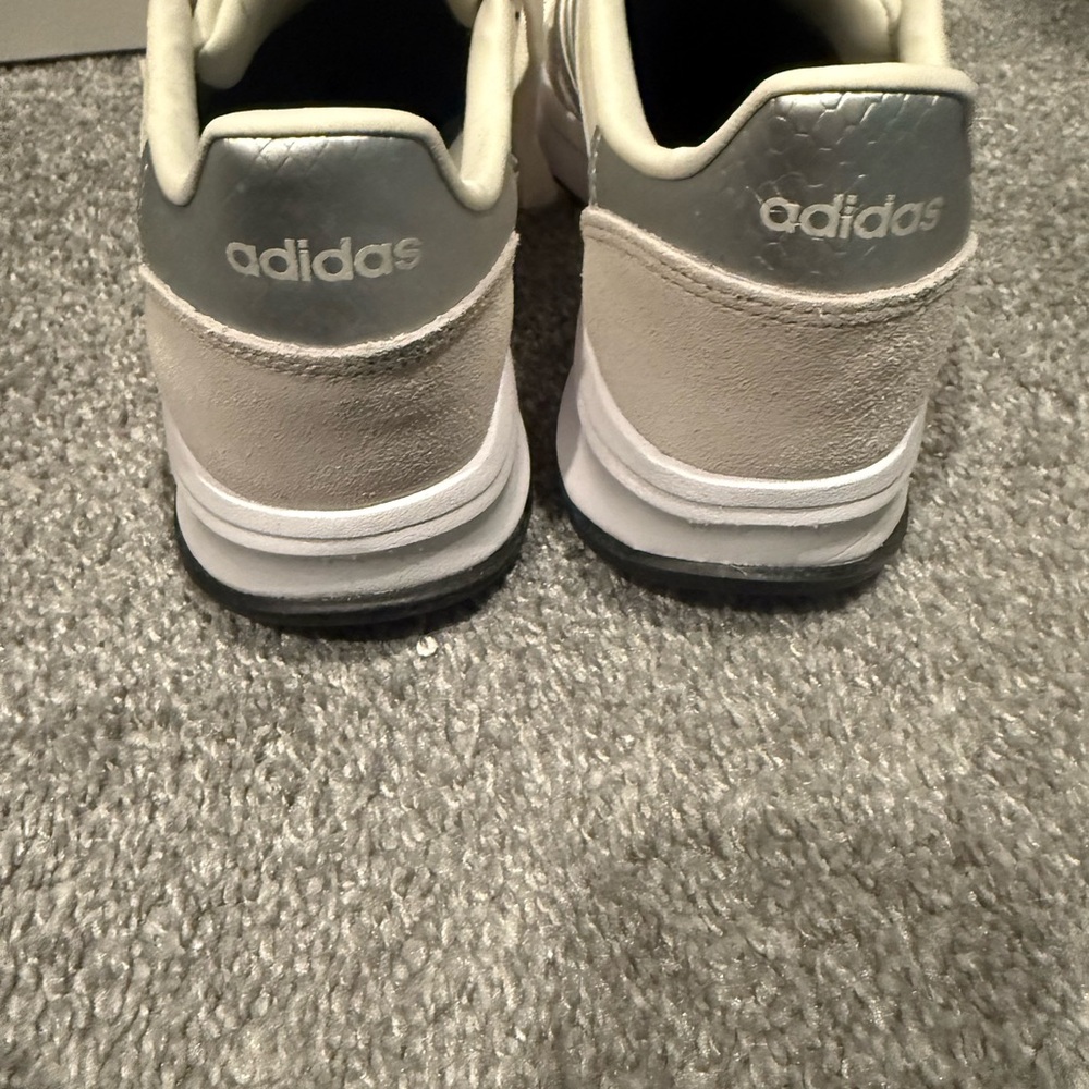 Adidas Off-White and Silver Sneakers - Picture 2 of 7